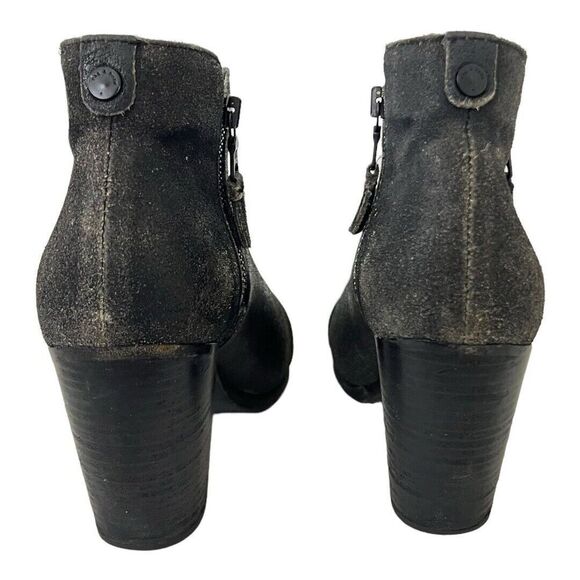Rag & Bone Womens Size 38 US 8 Black Distressed Leather Ankle Boot Bootie - Picture 6 of 9